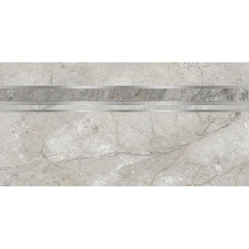 Декор Этна D узкая полоса серый 30х60