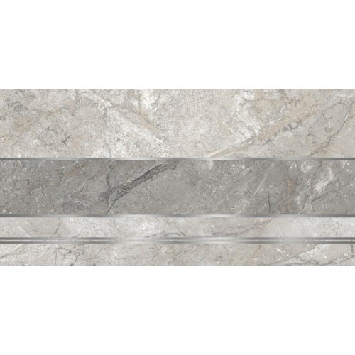 Декор Этна D1 широкая полоса серый 30х60