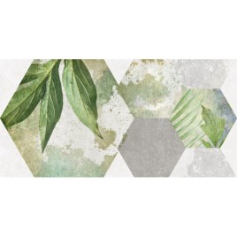 Фокус Плитка настенная зелёный ботаника 34090 25х50