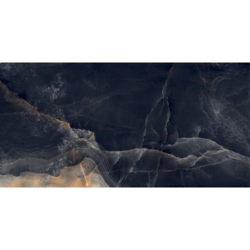 Интерстеллар Блэк Керамогранит чёрный 80х160 полированный