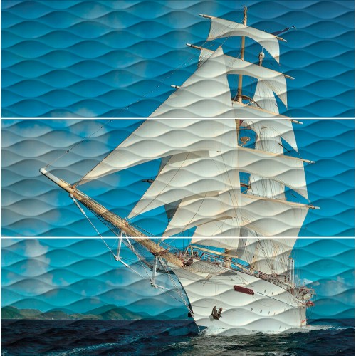 Майори Панно Корабль ALDA013x13025R 90х89,5 (из 3-х плиток)