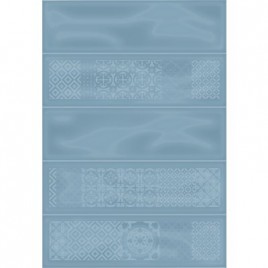 Плитка настенная Метро 2Д синий декор