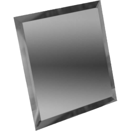 Квадратная зеркальная графитовая плитка с фацетом 10мм КЗГ1-01 - 180х180 мм/10шт