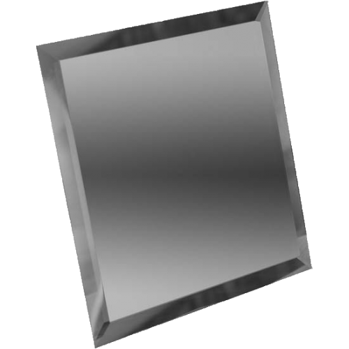 Квадратная зеркальная графитовая плитка с фацетом 10мм КЗГ1-02 - 200х200 мм/10шт