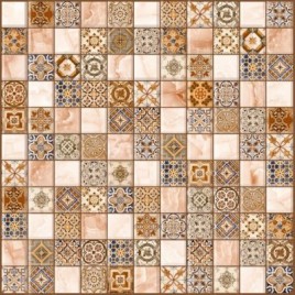 Керамогранит Орнелла коричневый арт-мозаика (5032-0199)