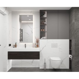 Марс Грей Керамогранит белый 60х120 матовый гравированный