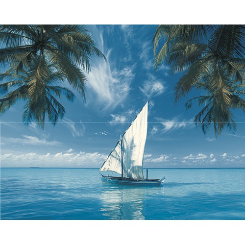 Ocean Sailboat Панно из 2-х плиток 40x50