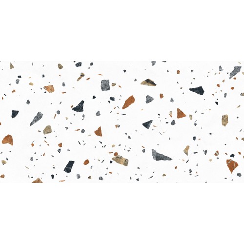 Тераццо Бианко Керамогранит цветной 60х120 матовый карвинг