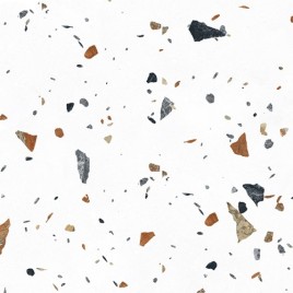 Тераццо Бианко Керамогранит цветной 60х60 матовый гравированный