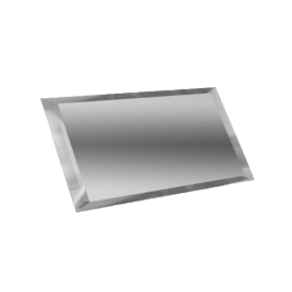 Прямоугольная зеркальная серебряная плитка с фацетом 10мм ПЗС1-02 - 480х120 мм/10шт