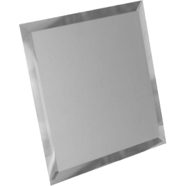 Квадратная зеркальная серебряная плитка с фацетом 10мм КЗС1-03 - 250х250 мм/10шт