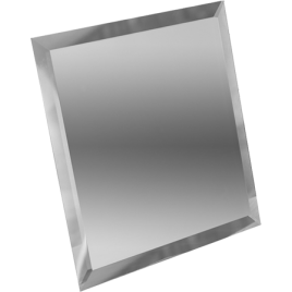 Квадратная зеркальная серебряная плитка с фацетом КЗС1-15 15х15